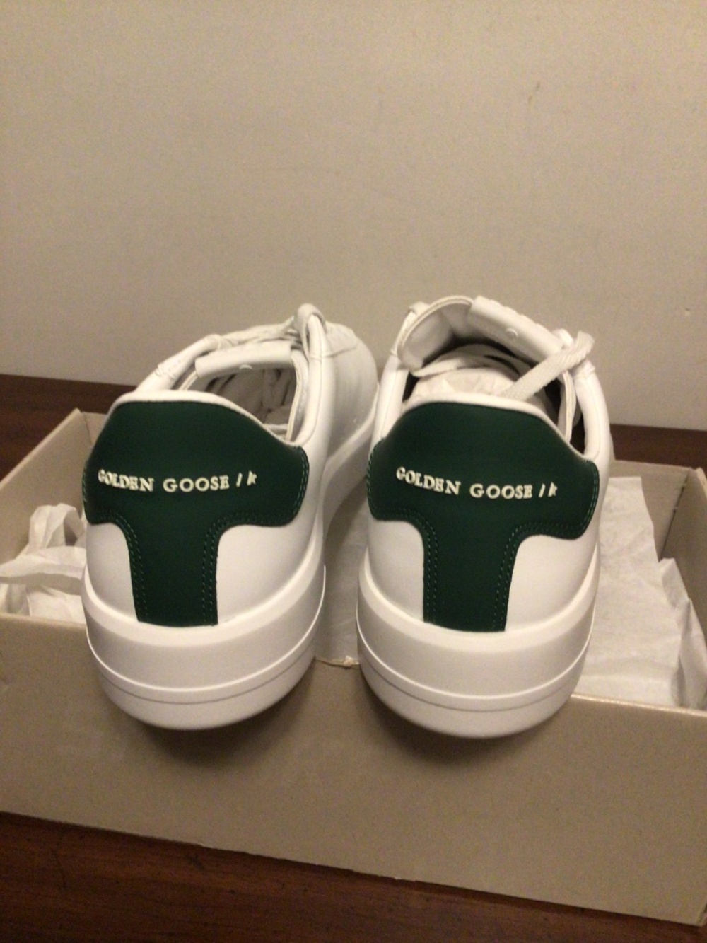 Golden Goose Authentic Pure New white and green Men’s sneakers SZ 44 - Picture 5 of 16